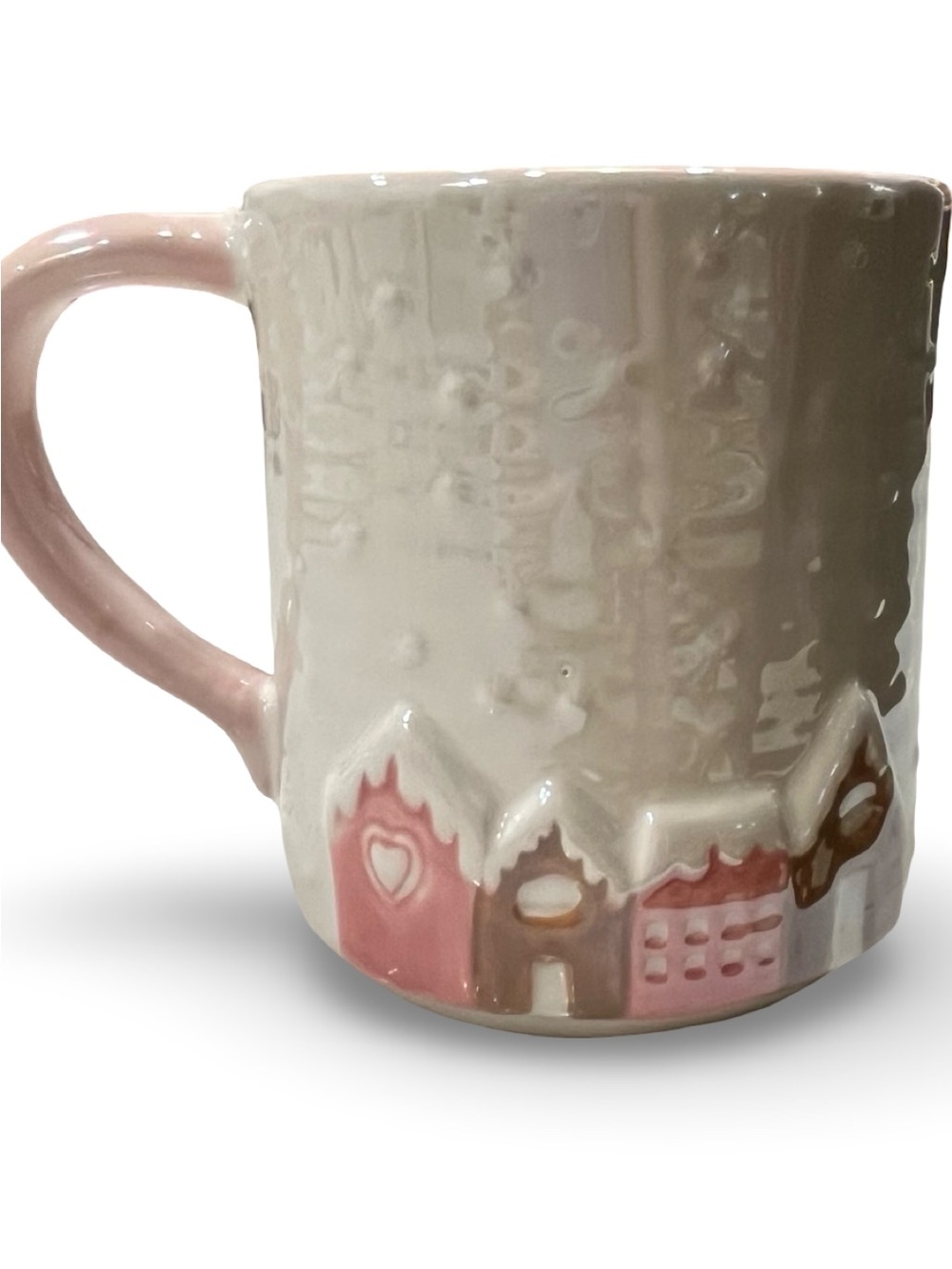 Peppermint & Pine Holiday Village Gingerbread Pinkmas Christmas Mug